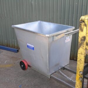 tipping bin upright forklift attachment